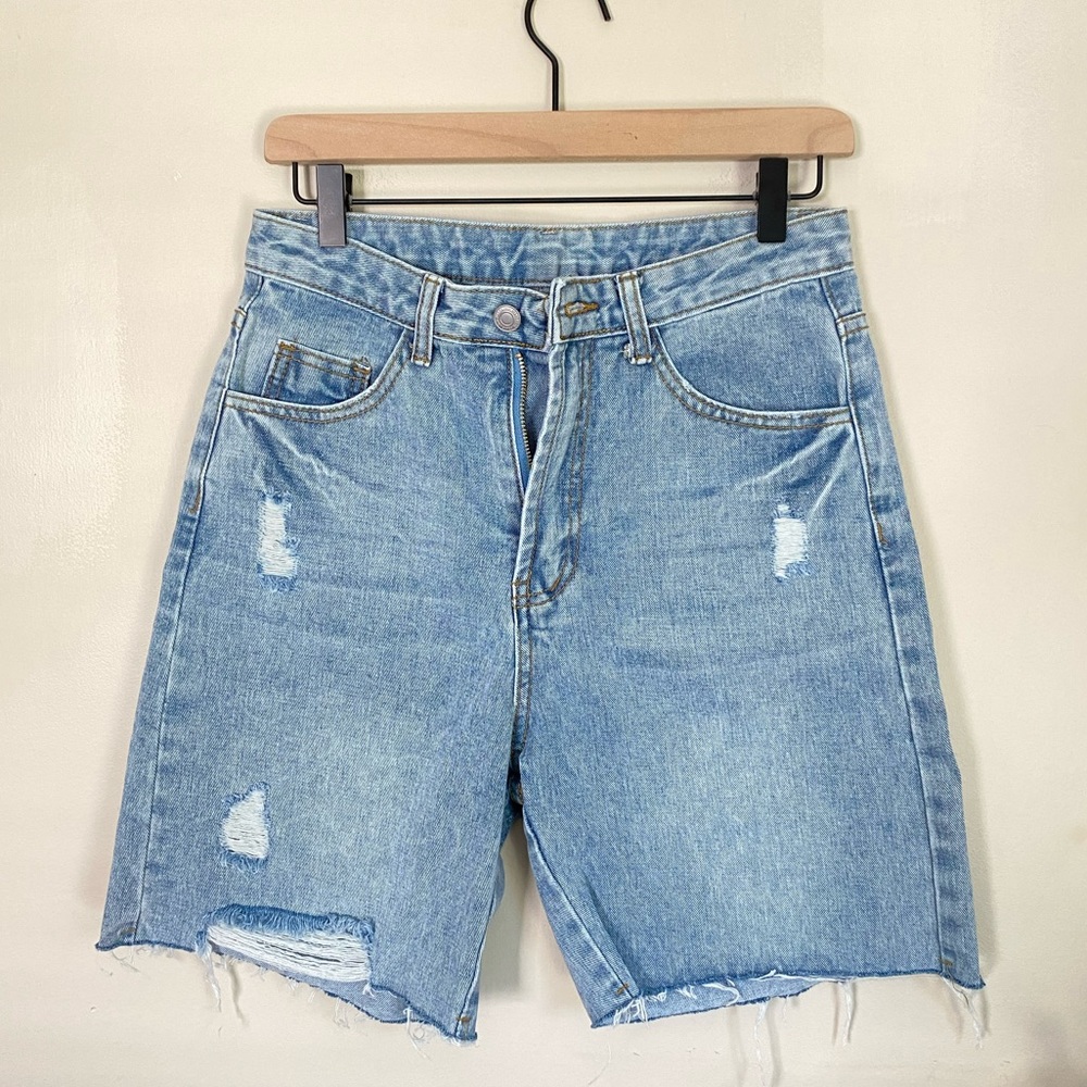 Raw Hem Bermuda Shorts